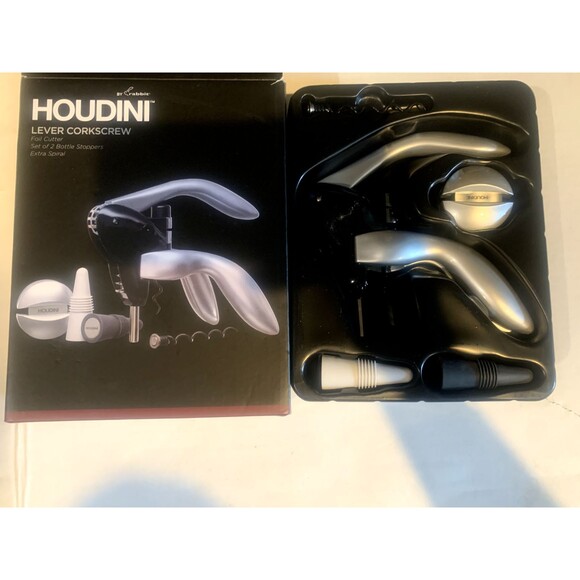 Houdini  By RABBIT W9826 Lever Corkscrew with Foil Cutter & Spare Spiral - Picture 3 of 3